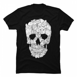 skull made of cats shirt